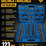 Profesionalni set ureznica i nareznica - 110 dijelova