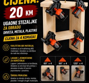 Ugaone stezaljke za obradu drveta, metala, plastike