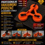 Profesionalni vakuumski podizač za keramiku i staklo, sa 3 glave