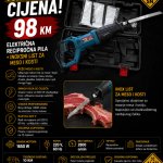 Električna recipročna pila + inoksni list za meso i kosti