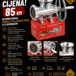 Aluminijumska mašina za mljevenje mesa 32 s remenicom