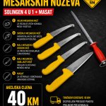 Vrhunski set mesarskih noževa Solingen 4 u 1 + masat
