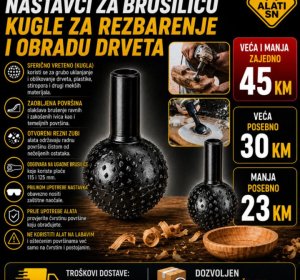 Nastavci za brusilicu - kugle za rezbarenje drveta