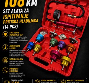 Set alata za ispitivanje pritiska hladnjaka (14 komada)