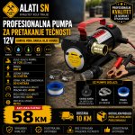 Profesionalna pumpa za pretakanje tečnosti 12 V