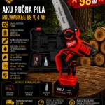 Aku ručna pila Milwaukee 88 V, 4 Ah