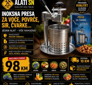 Inoksna presa za voće, povrće, sir i čvarke (Protok)